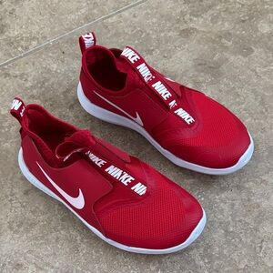 Nike Red and White Slip-On Sneakers